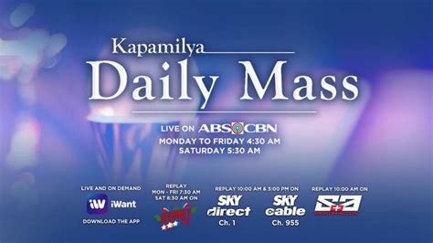 abs cbn schedule 2016|Watch the daily mass live on ABS.